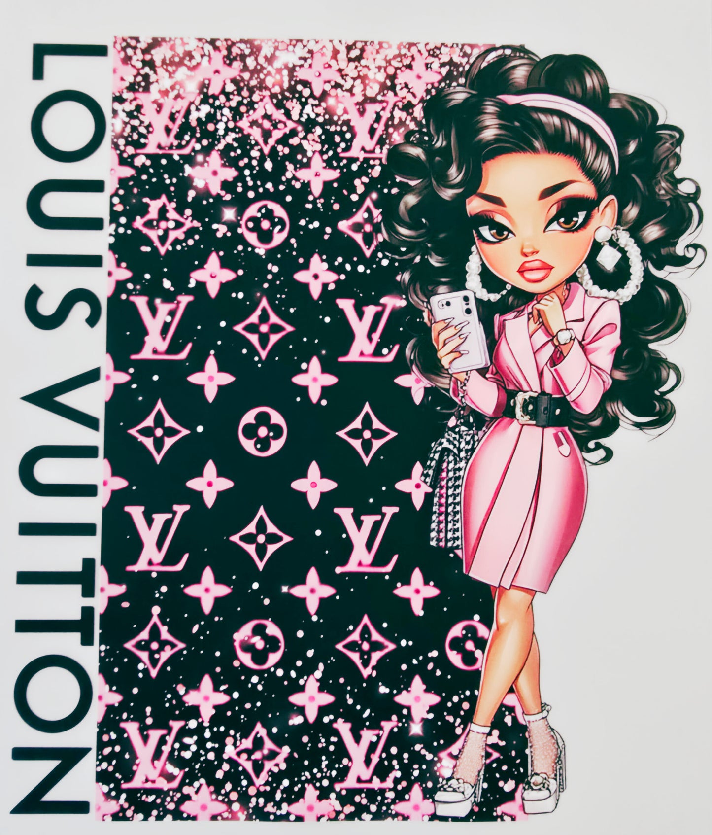 Pink/Black LV Woman