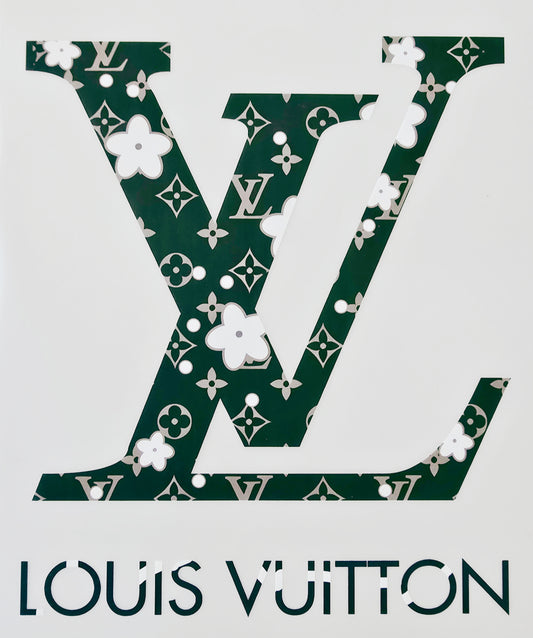 Brown LV with White Flowers