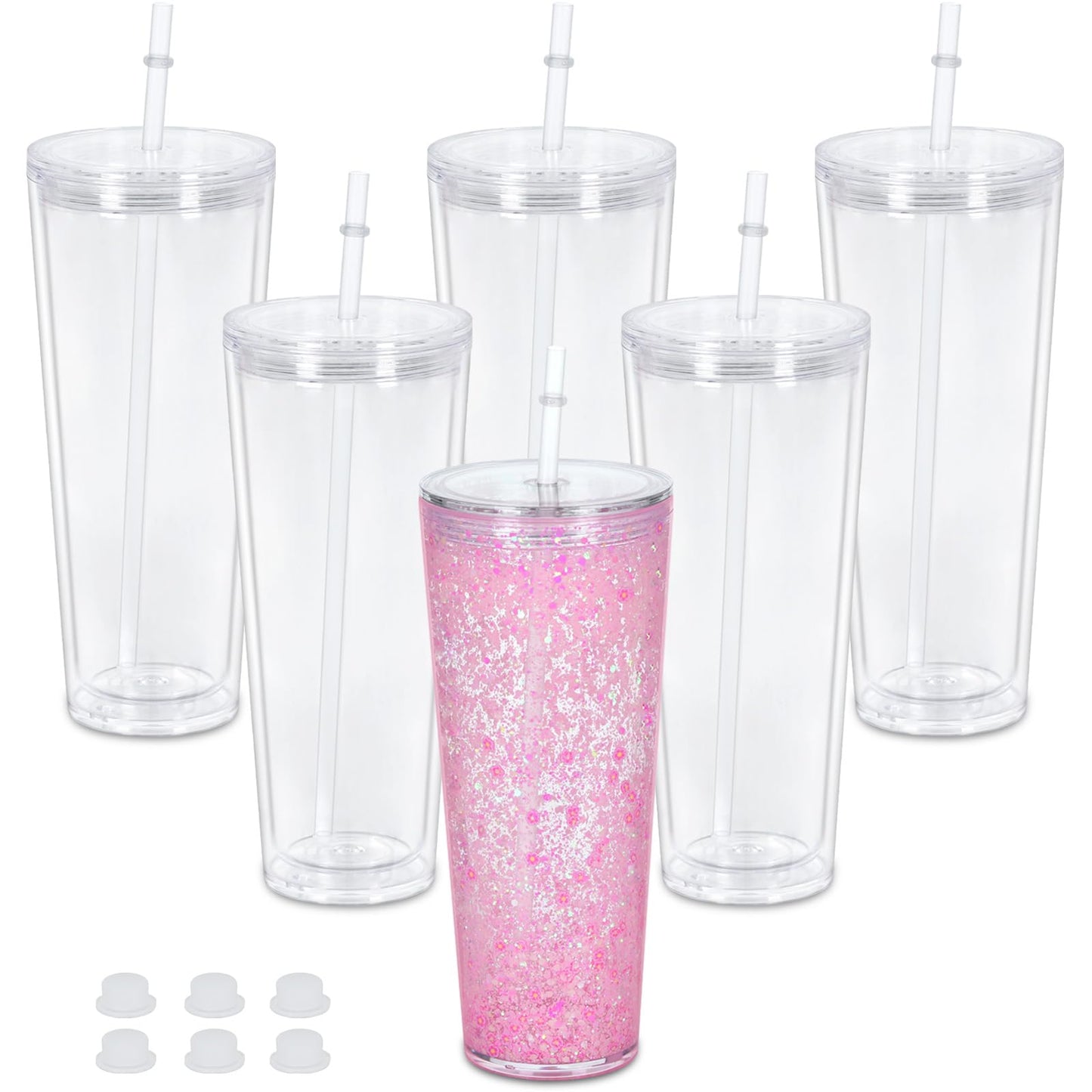 24oz Acrylic Snow Globe Tumbler