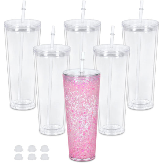 24oz Acrylic Snow Globe Tumbler
