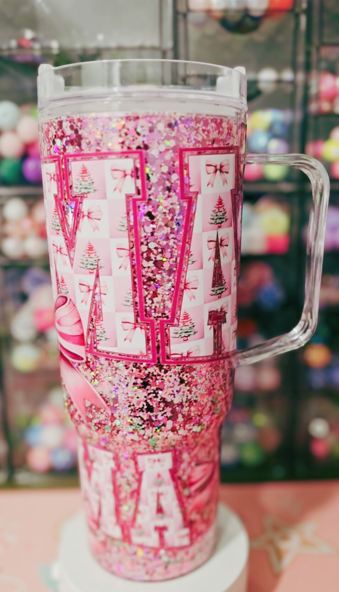 40oz Acrylic Christmas Mama Snow Globe Tumbler