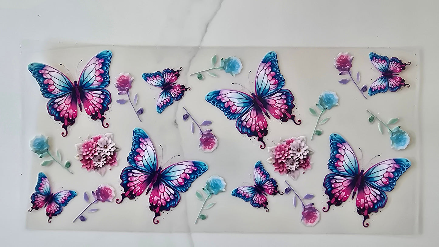 Pink & Blue Butterflies